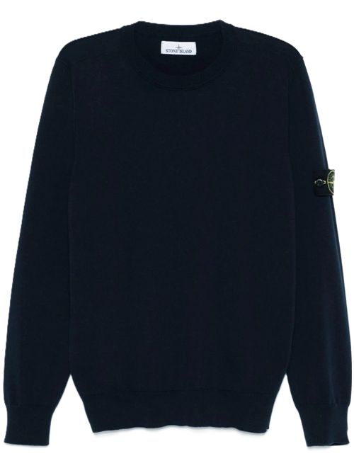 STONE ISLANDFelpa girocollo blu con patch logo Stone Island | L1S155100062S00B9V0020